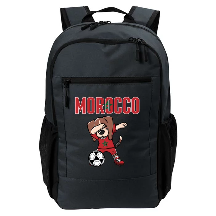 Dabbing Beagle Dog Morocco Soccer Fans Jersey Moroccan Flag Great Gift Daily Commute Backpack