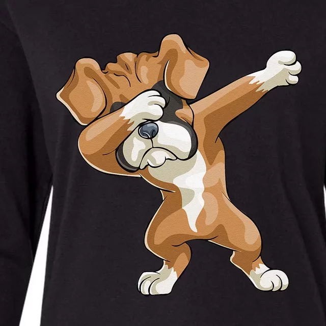 Dabbing Boxer Dog Gift Funny Dab Gift Puppy Womens Cotton Relaxed Long Sleeve T-Shirt