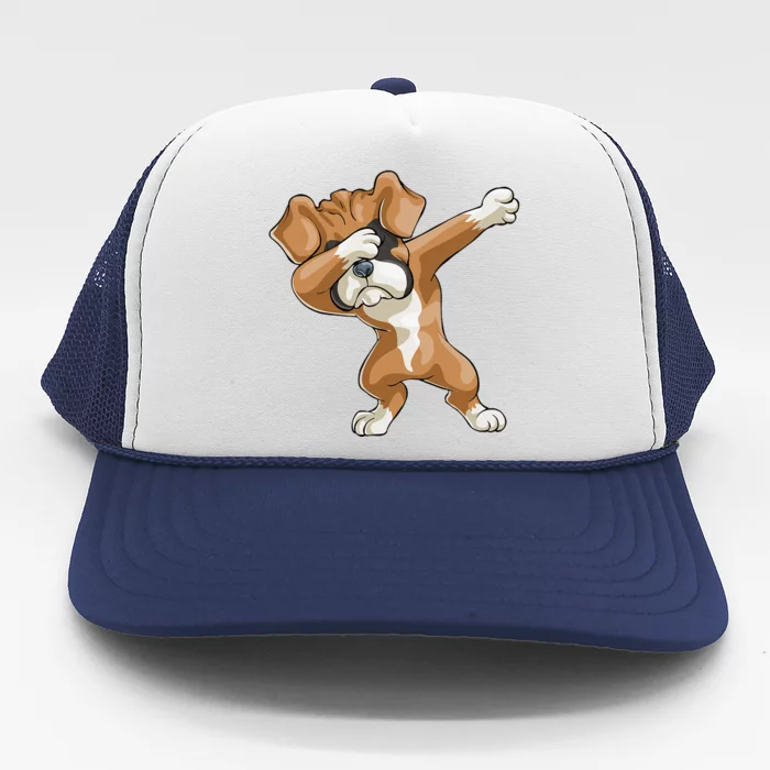 Dabbing Boxer Dog Gift Funny Dab Gift Puppy Trucker Hat