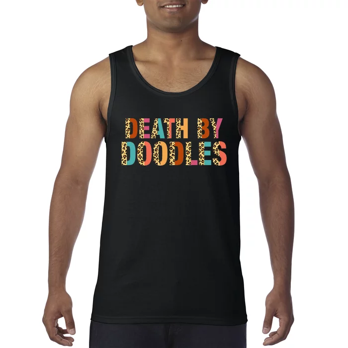 Death By Doodles Dog Groomer Dog Grooming Leopard Print Tank Top