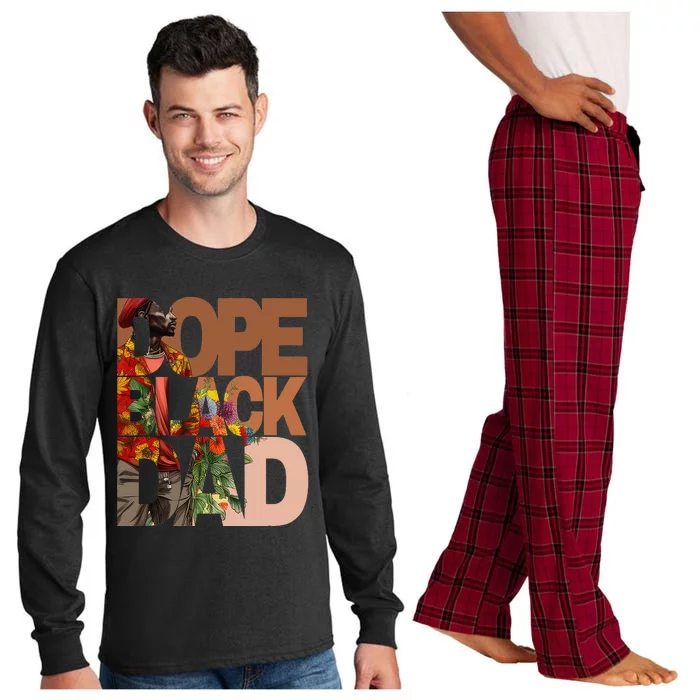 Dope Black Dad Juneteenth Black History Month Pride Fathers Long Sleeve Pajama Set