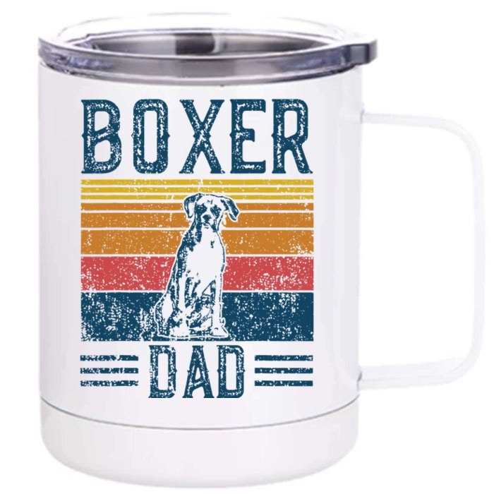 Dog Boxer Dad Vintage Boxer Dad Front & Back 12oz Stainless Steel Tumbler Cup