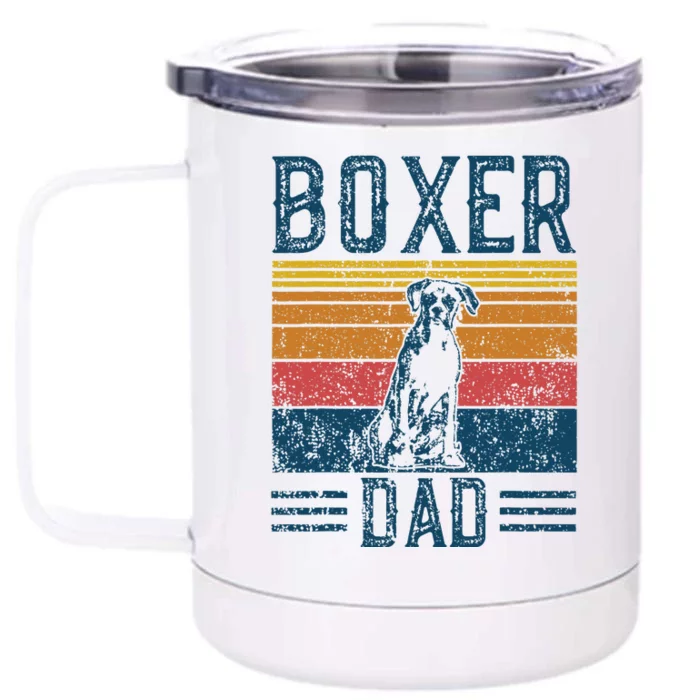 Dog Boxer Dad Vintage Boxer Dad Front & Back 12oz Stainless Steel Tumbler Cup