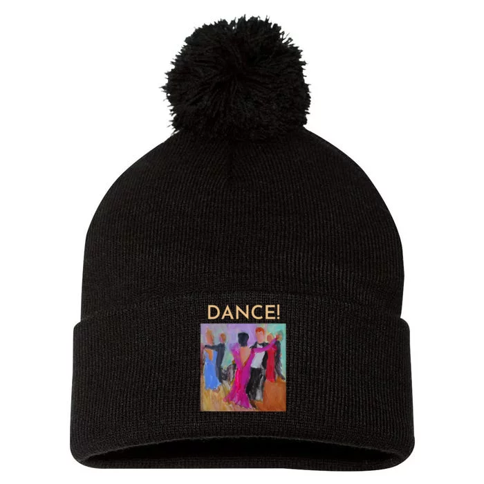 DANCE! Ballroom Dance Fine Art Design From Original Painting Pom Pom 12in Knit Beanie