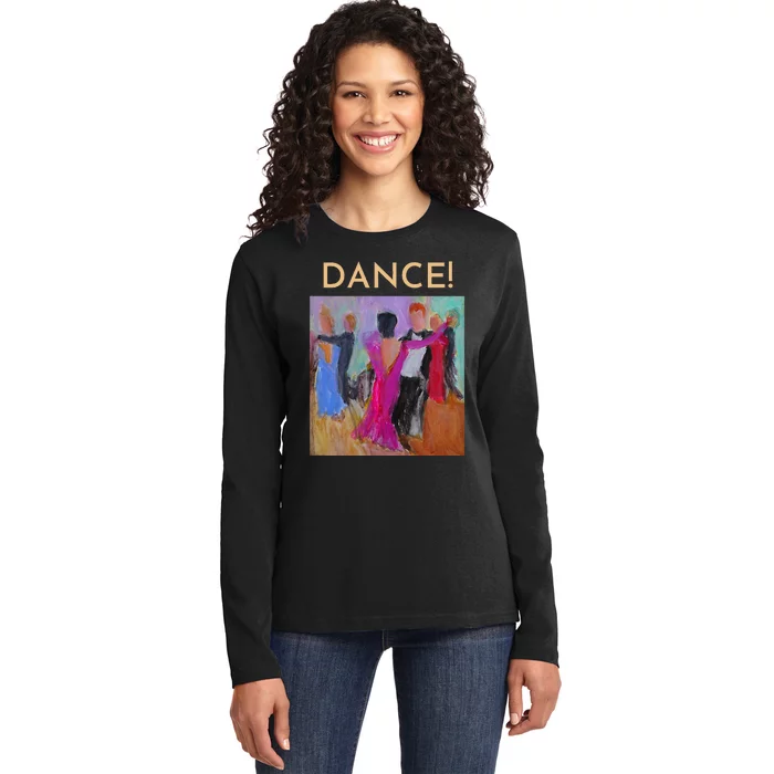 DANCE! Ballroom Dance Fine Art Design From Original Painting Ladies Long Sleeve Shirt