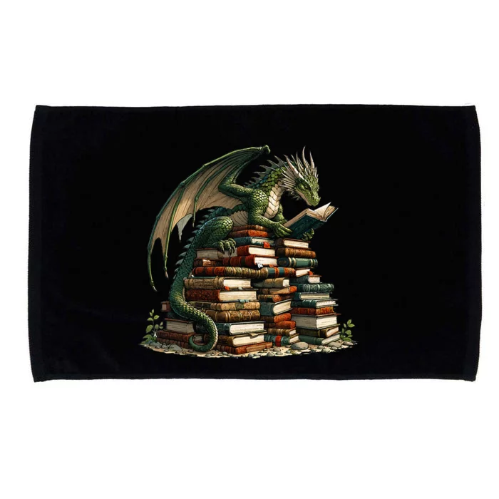 Distressed Bookworm Dragons Reading Book Dragons And Books Microfiber Hand Towel