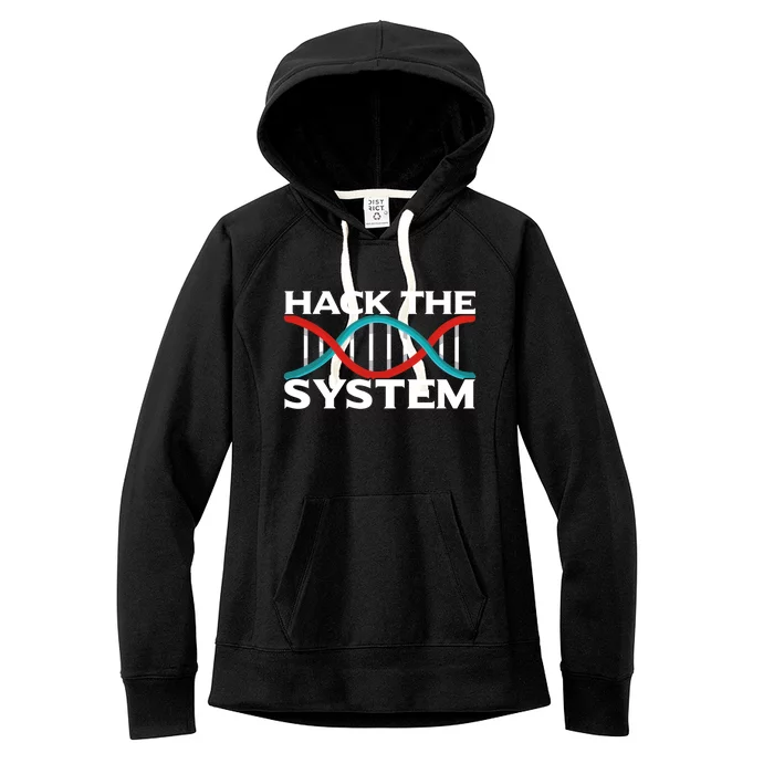 Diy Biology Dna Double Helix Hack The System Biohacker Gift Women's Fleece Hoodie