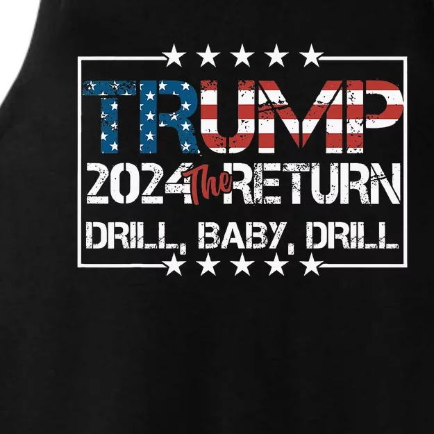 Drill Baby Drill Trump 2024 President Election Republican Ladies Tri-Blend Wicking Tank