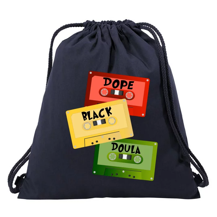 Dope Black Doula Black History Month Black Birth Matters Gift Drawstring Bag