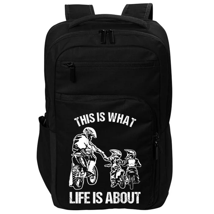 Dirt Bike Dad Motocross Motorcycle FMX Biker Father And Kids Impact Tech Backpack