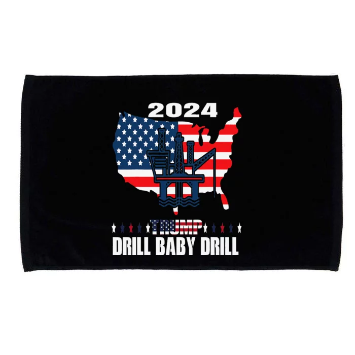 Drill Baby Drill American Flag Oilrig Oilfield Trash Microfiber Hand Towel