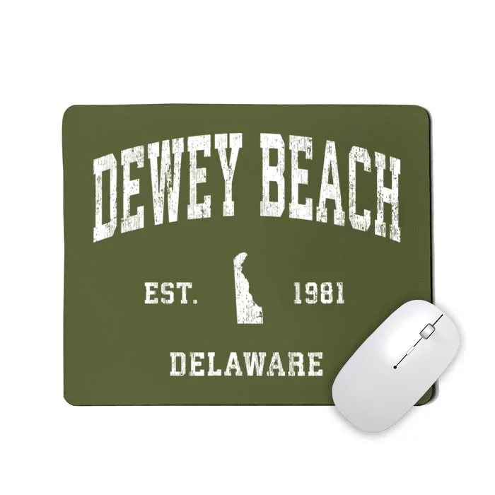 Dewey Beach Delaware De Vintage Athletic Established Mousepad