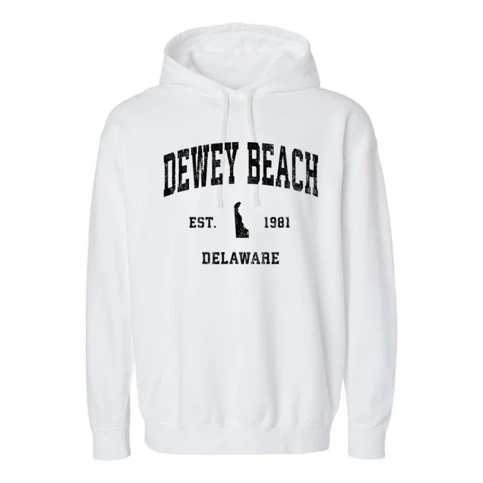 Dewey Beach Delaware De Vintage Athletic Established Garment-Dyed Fleece Hoodie