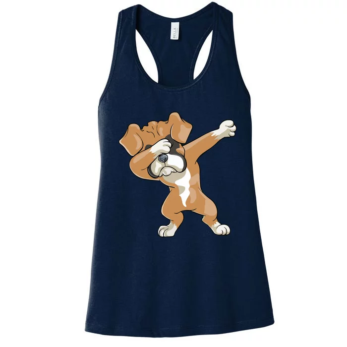 Dabbing Boxer Dog T Gift Funny Dab Gift Puppy Men Women's Racerback Tank