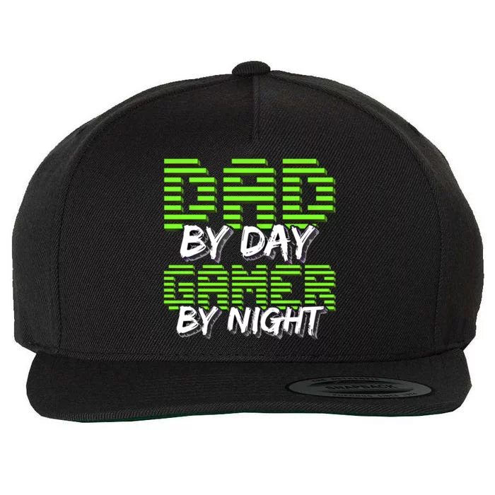 Dad By Day Gamer By Night Fathers Day Video Gamer Gift Gift Wool Snapback Cap