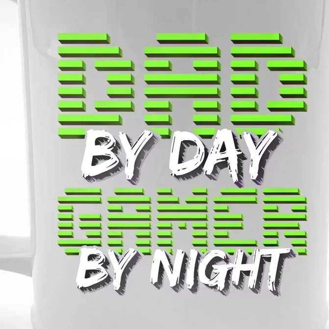 Dad By Day Gamer By Night Fathers Day Video Gamer Gift Gift Front & Back Beer Stein