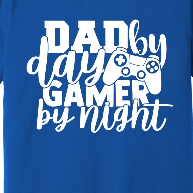 Dad By Day Gamer By Night Funny Fathers Day Dad Video Games Cool Gift Premium T-Shirt