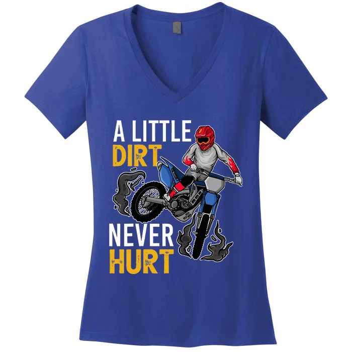 Dirt Bike Design Motorbike Racing Women's V-Neck T-Shirt