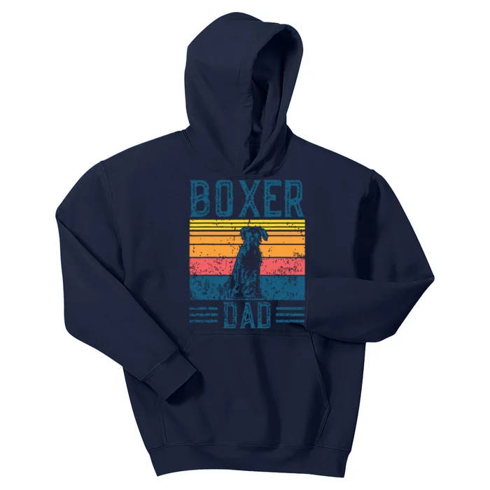 Dog Boxer Dad Vintage Boxer Dad Kids Hoodie