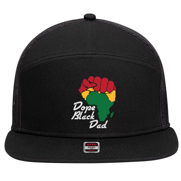 Dope Black Dad Black History Month 7 Panel Mesh Trucker Snapback Hat