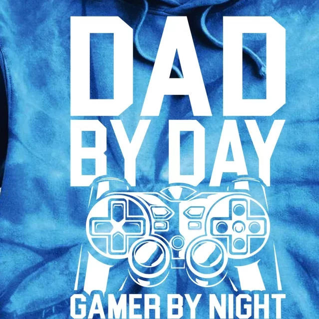 Dad By Day Gamer By Night Gaming Puns King Of Dad Jokes Gift Tie Dye Hoodie