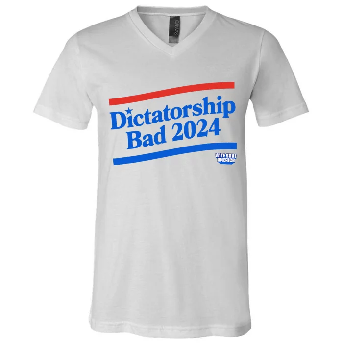 Dictatorship Bad V-Neck T-Shirt