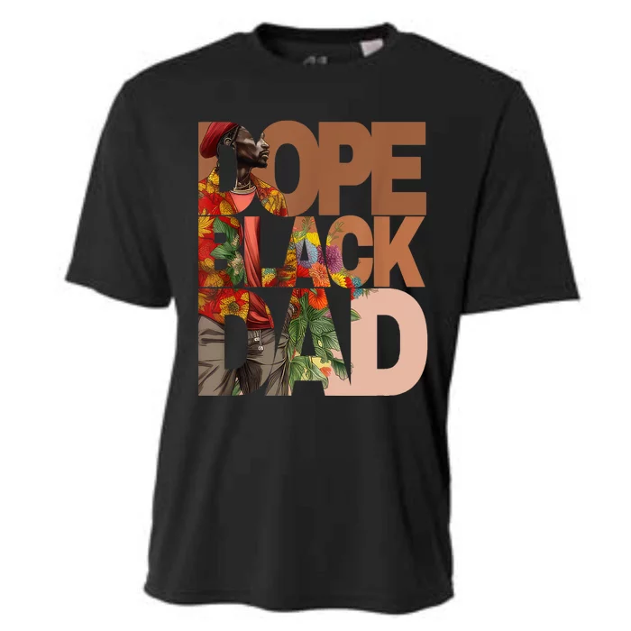 Dope Black Dad Juneteenth Black History Month Pride Fathers Cooling Performance Crew T-Shirt