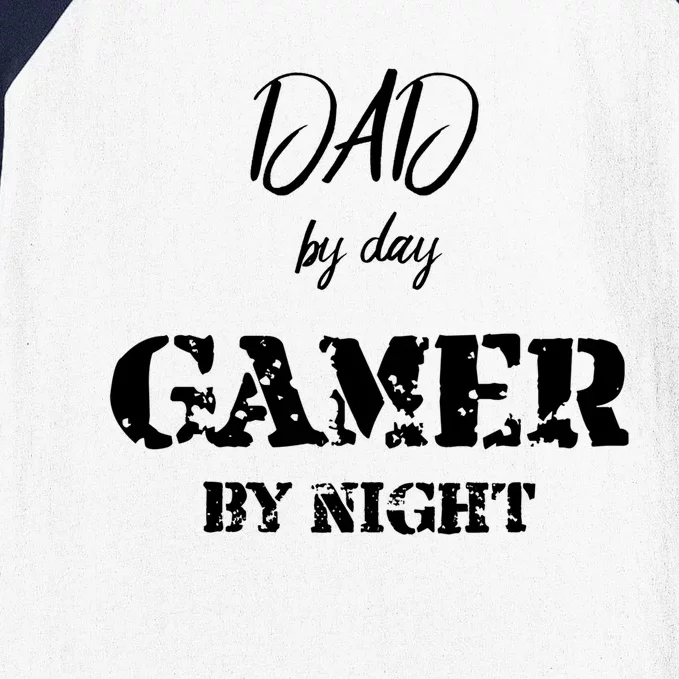 Dad By Day Gamer By Night Gift Baseball Sleeve Shirt