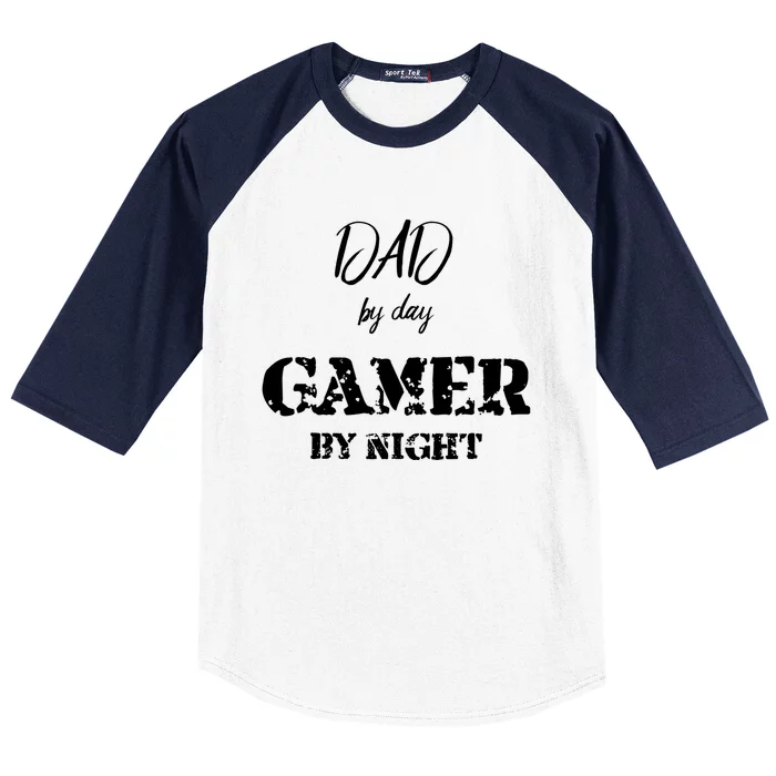 Dad By Day Gamer By Night Gift Baseball Sleeve Shirt