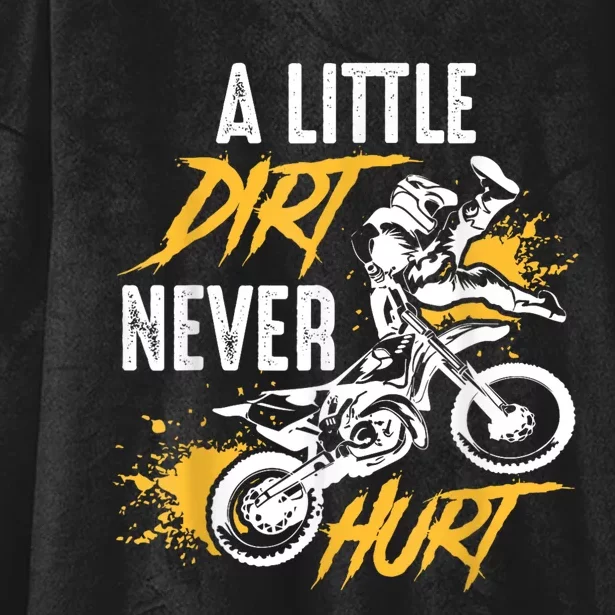 Dirt Bike Dirt Never Hurt Motocross Hooded Wearable Blanket