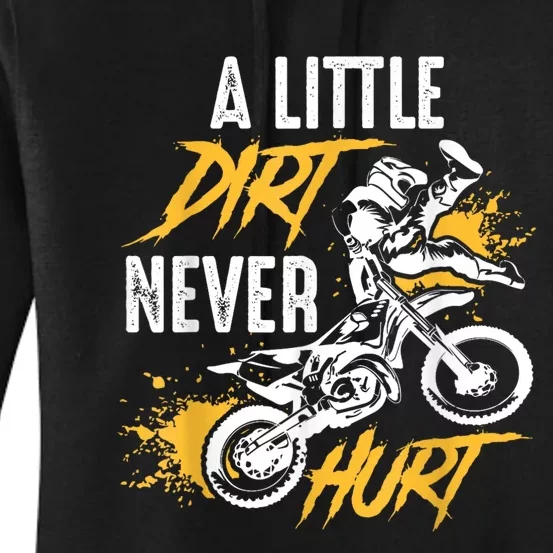 Dirt Bike Dirt Never Hurt Motocross Women's Pullover Hoodie