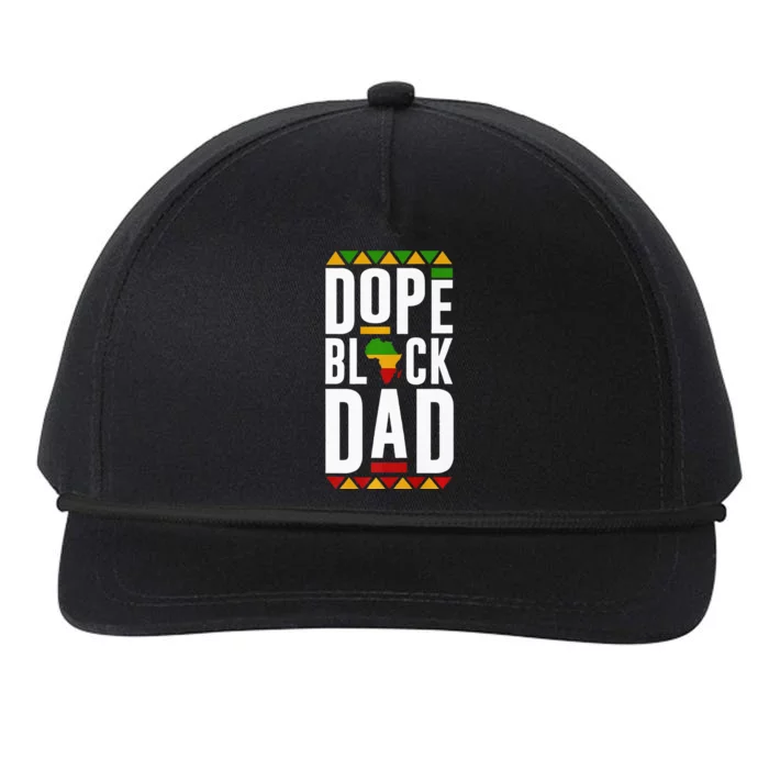 Dope Black Dad Black History Melanin Black Pride Snapback Five-Panel Rope Hat