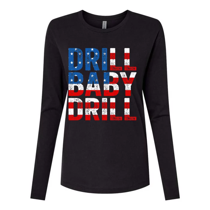 Drill Baby Drill Trump 2024 Womens Cotton Relaxed Long Sleeve T-Shirt