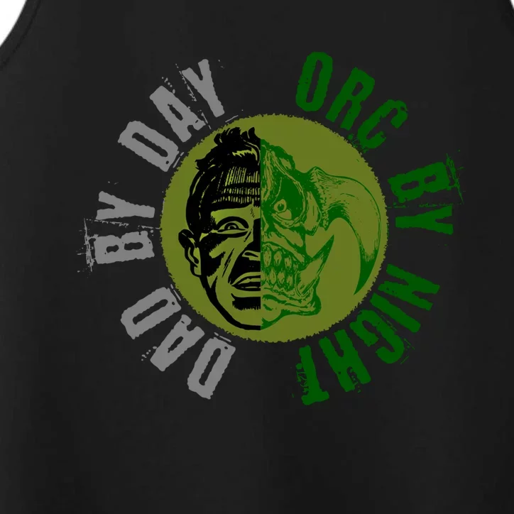 Dad By Day Orc By Night Gift Morpg Gamer Gear Cool Gift Performance Tank