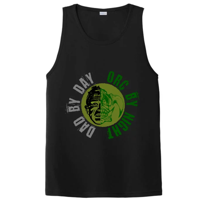 Dad By Day Orc By Night Gift Morpg Gamer Gear Cool Gift Performance Tank