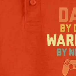 Dad By Day Warrior By Night Gamer Dad Gift Dry Zone Grid Performance Polo