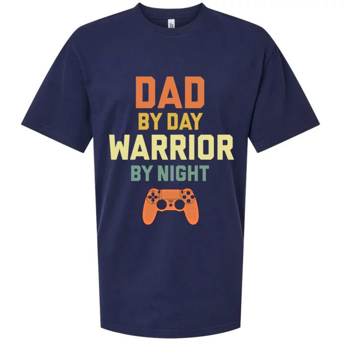 Dad By Day Warrior By Night Gamer Dad Gift Sueded Cloud Jersey T-Shirt