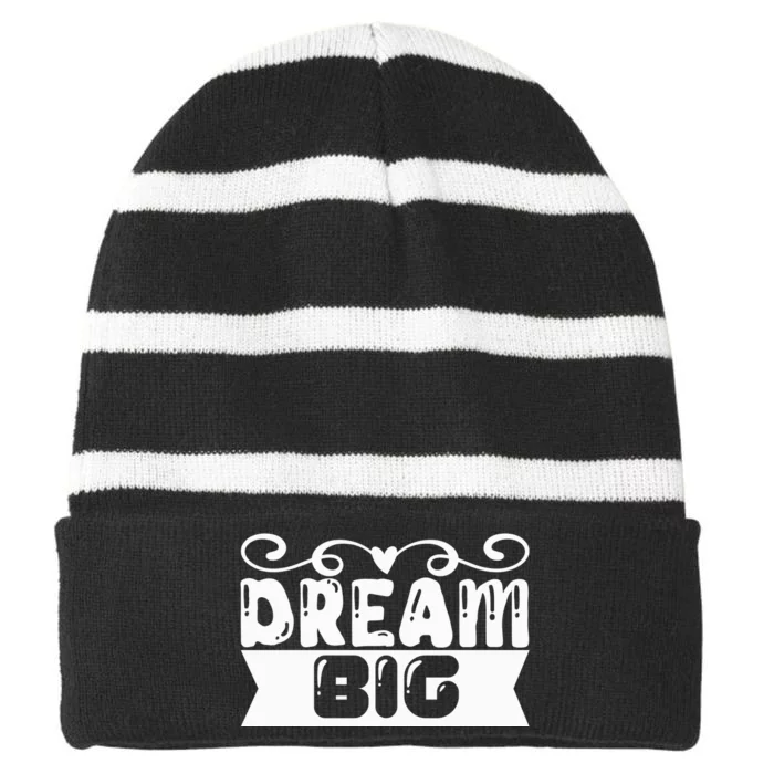 Dream Big Striped Beanie with Solid Band