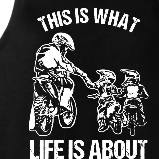 Dirt Bike Dad Motocross Motorcycle Biker Father And Son Ladies Tri-Blend Wicking Tank