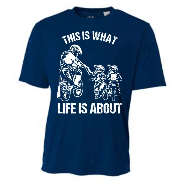 Dirt Bike Dad Motocross Motorcycle Biker Father And Son Cooling Performance Crew T-Shirt