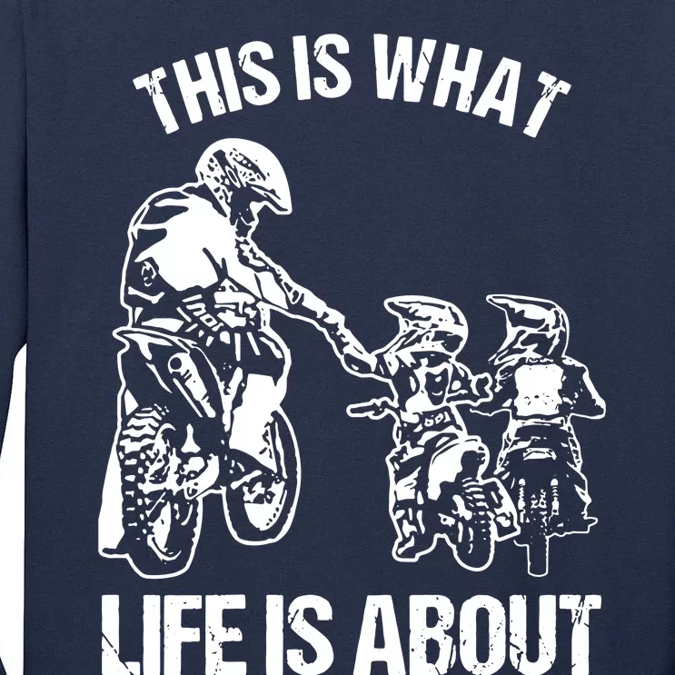 Dirt Bike Dad Motocross Motorcycle Biker Father And Son Tall Long Sleeve T-Shirt