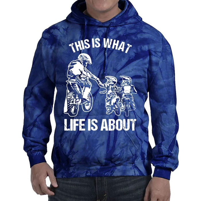 Dirt Bike Dad Motocross Motorcycle Biker Father And Son Tie Dye Hoodie