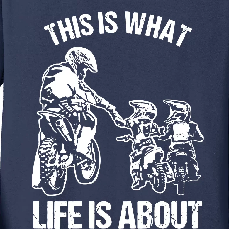 Dirt Bike Dad Motocross Motorcycle Biker Father And Son Kids Long Sleeve Shirt