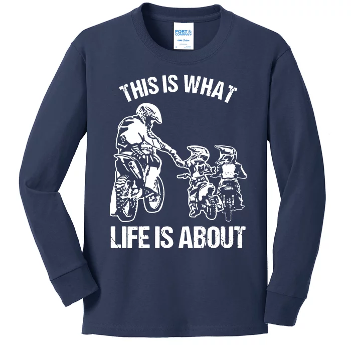 Dirt Bike Dad Motocross Motorcycle Biker Father And Son Kids Long Sleeve Shirt