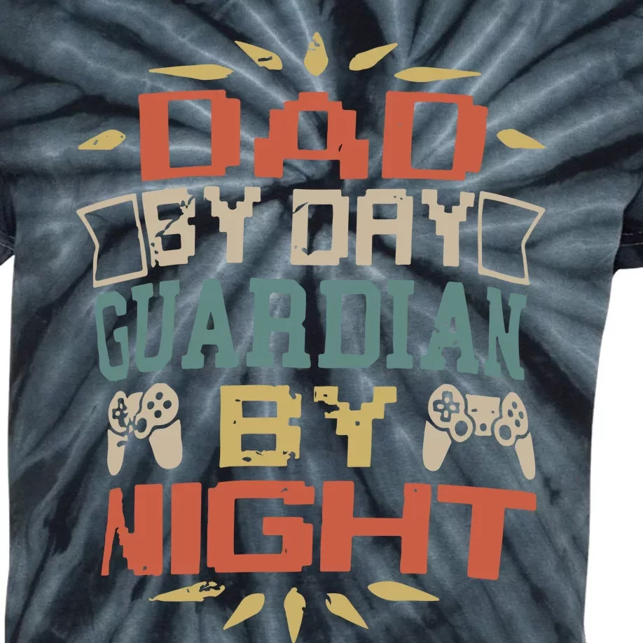 Dad By Day Guardian By Night Kids Tie-Dye T-Shirt