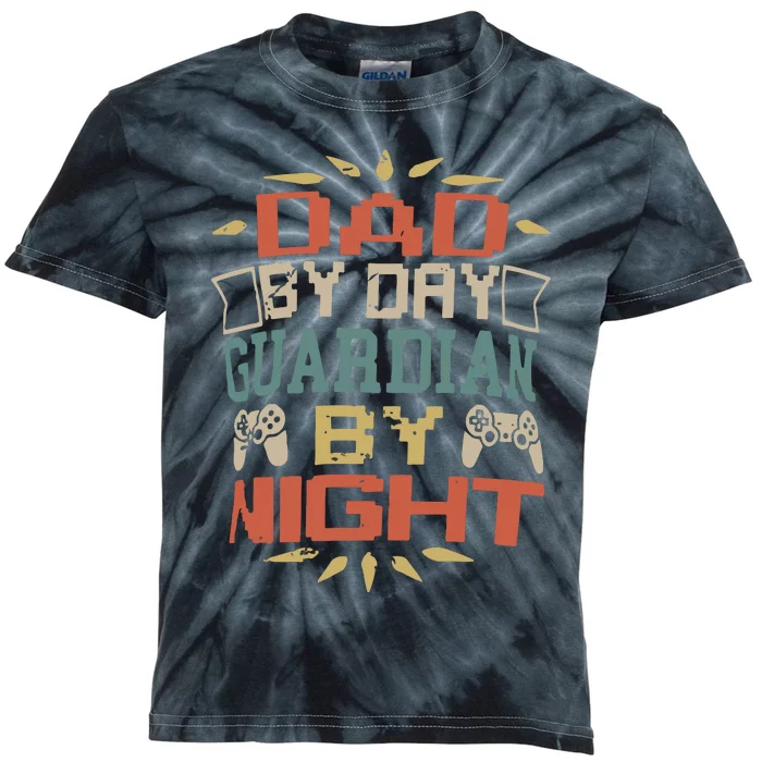 Dad By Day Guardian By Night Kids Tie-Dye T-Shirt