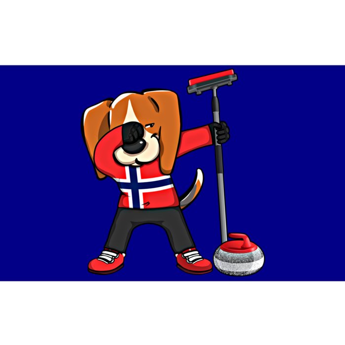 Dabbing Beagle Dog Norway Curling Lovers Jersey Winter Sport Gift Bumper Sticker