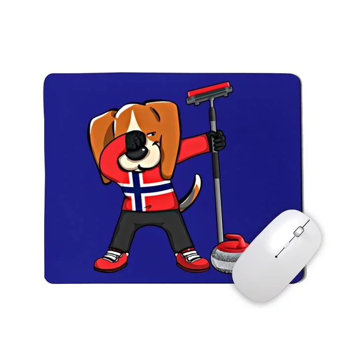 Dabbing Beagle Dog Norway Curling Lovers Jersey Winter Sport Gift Mousepad