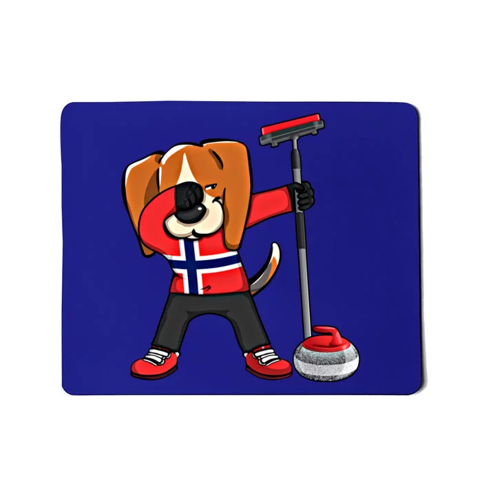 Dabbing Beagle Dog Norway Curling Lovers Jersey Winter Sport Gift Mousepad