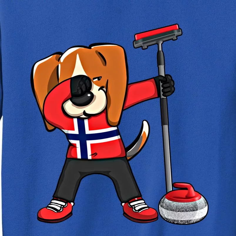 Dabbing Beagle Dog Norway Curling Lovers Jersey Winter Sport Gift Tall Sweatshirt